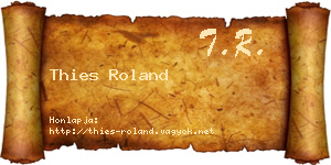 Thies Roland névjegykártya